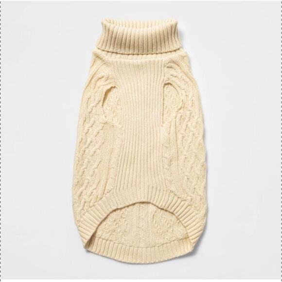 NEW Dog Cat Clothes PET KNIT SWEATER Size MED 20-40LB Cream Boots & Barkley NWT - Picture 3 of 13